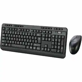 Adesso - Antimicrobial Wireless Desktop Keyboard & Mouse - USB Membrane Wireless RF 2.40 GHz Keyboard - Black - USB Wirele - Unknown
