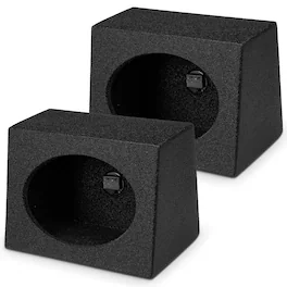 QPower - Q Power Q-Bomb QTW6X9 6x9" Car Wedge Speaker Boxes with Bedliner Spray, Pair - Black
