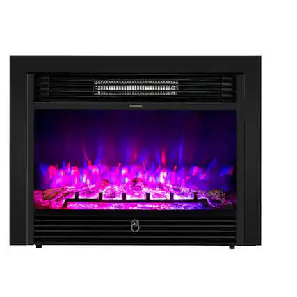 Front. SKONYON - 28.5 Inch Recessed Electric Fireplace with Adjustable Flame Effects.