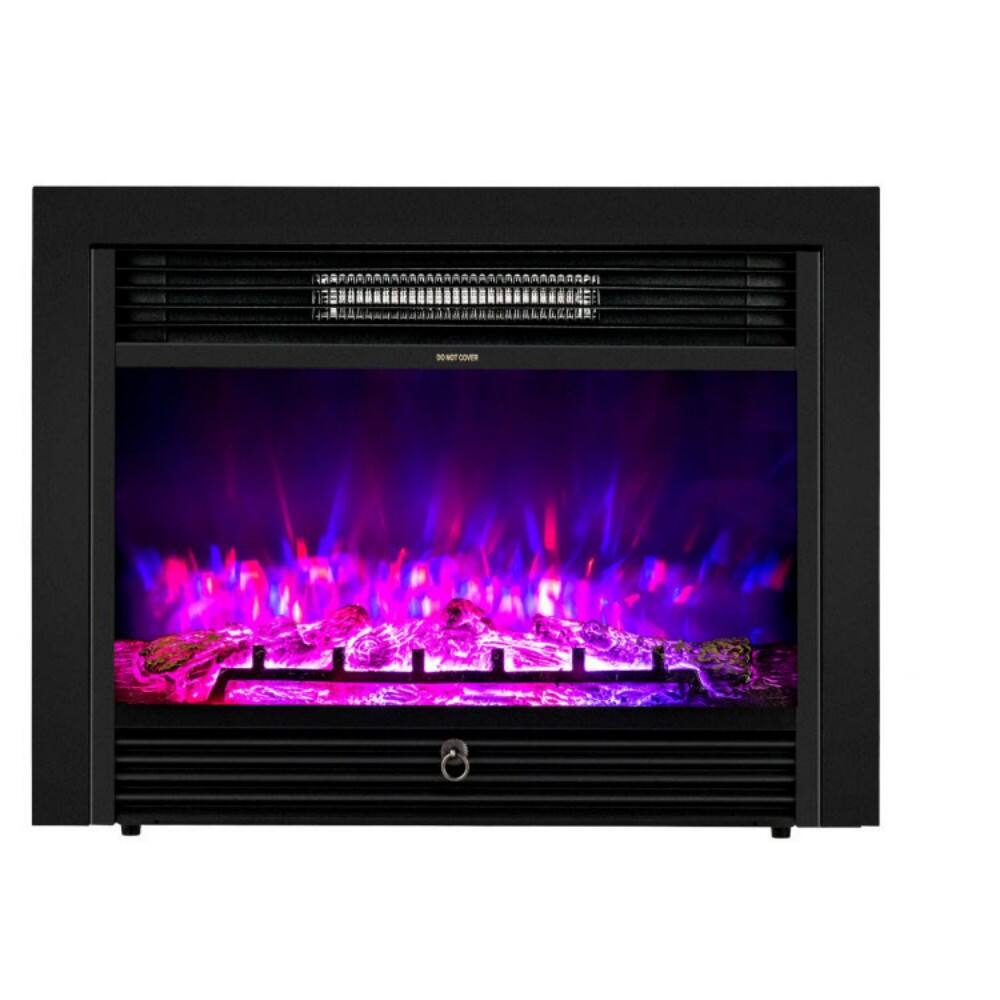 Front. SKONYON - 28.5 Inch Recessed Electric Fireplace with Adjustable Flame Effects.