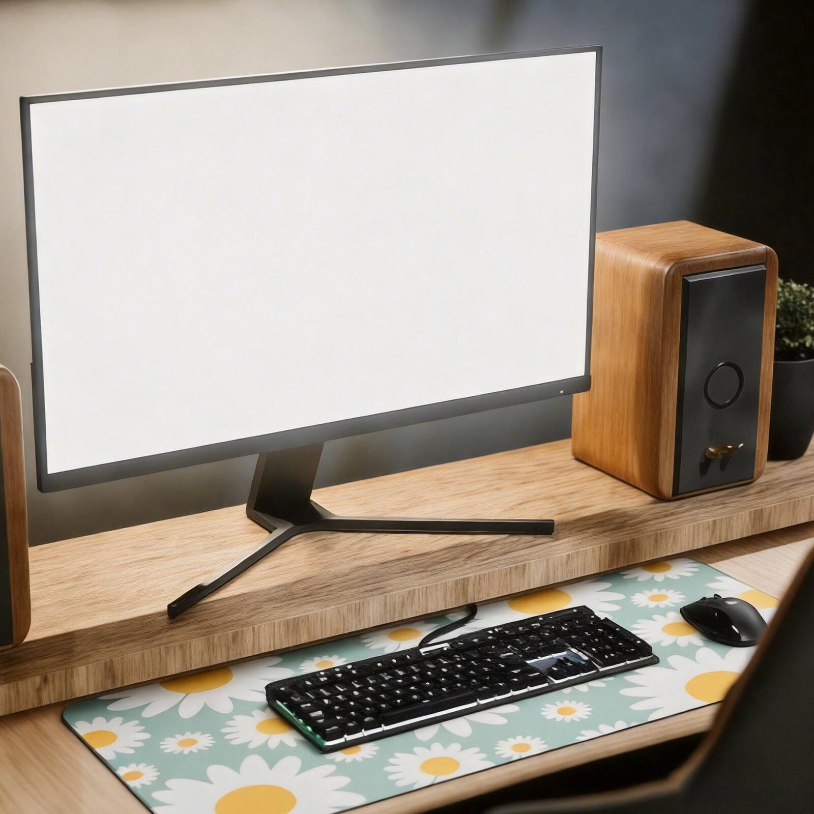 Alt View 6. Unique Bargains - Floral Desk Pad, 27.6x11.8 Inch Mouse Pad, Non-Slip, Waterproof, Soft, for Computer/Laptop Keyboard - Multicolor.