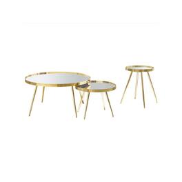 Coaster Co. of America - Kaelyn 3-piece Round Coffee and End Table Set - Gold