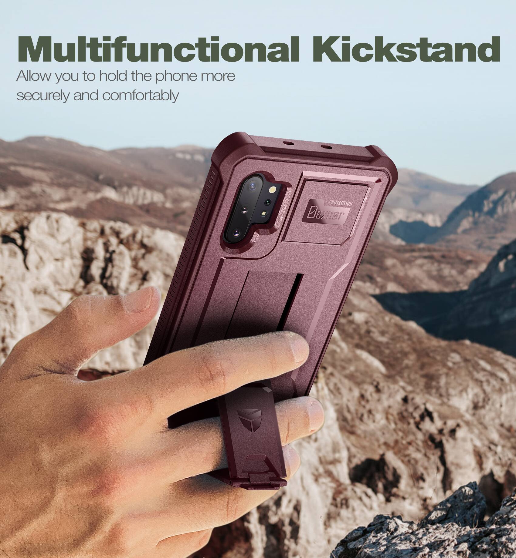 Multifunctional Kickstand, Allow you to hold the phone more securely and comfortably, PROTECTION Dexner
