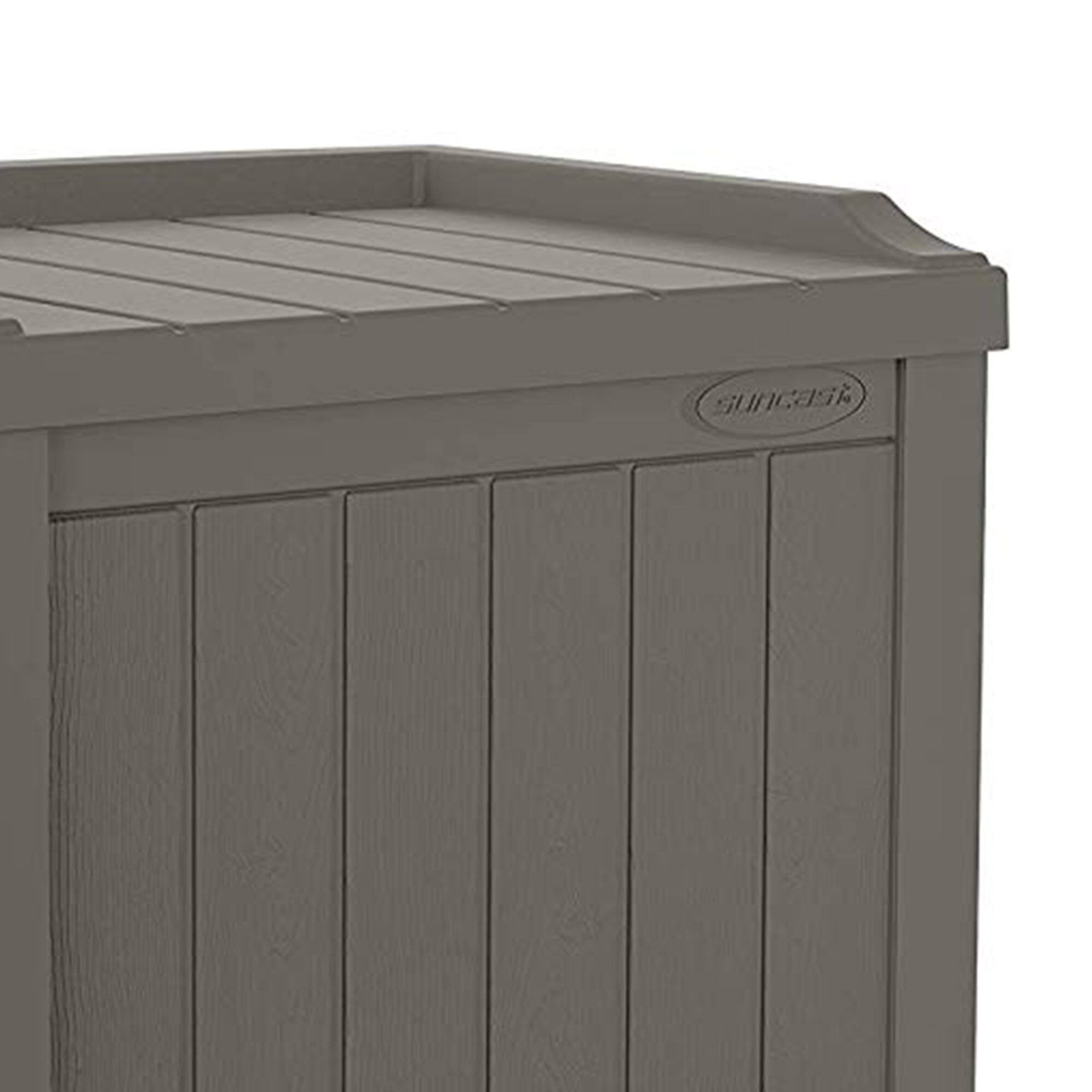 Alt View 5. Suncast - Suncast 22 Gallon Outdoor Patio Small Deck Box with Storage Seat, Stone (4 Pack) - Stoney.