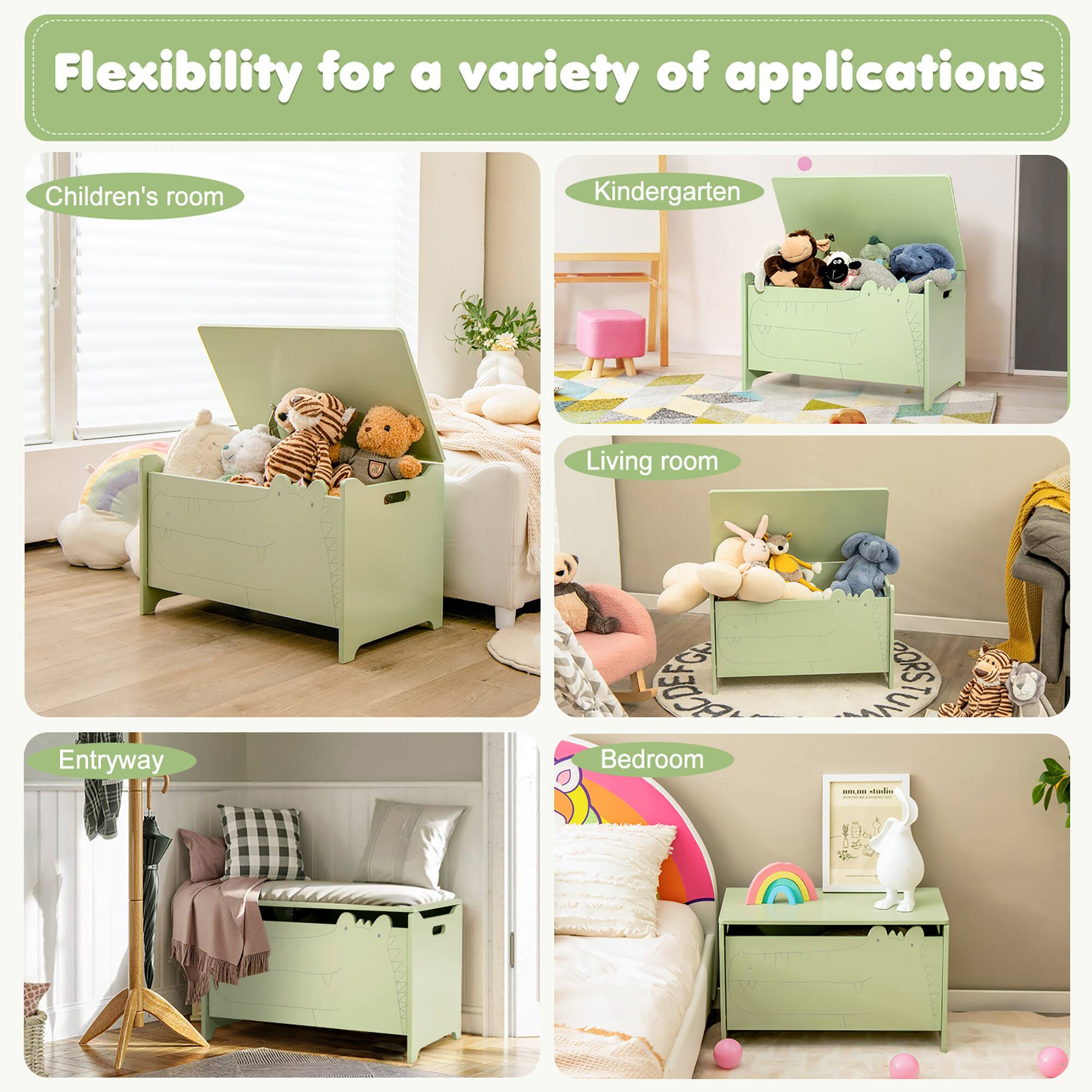 Flexibility for a variety of applications

- Children's room
- Kindergarten
- Living room
- Entryway
- Bedroom