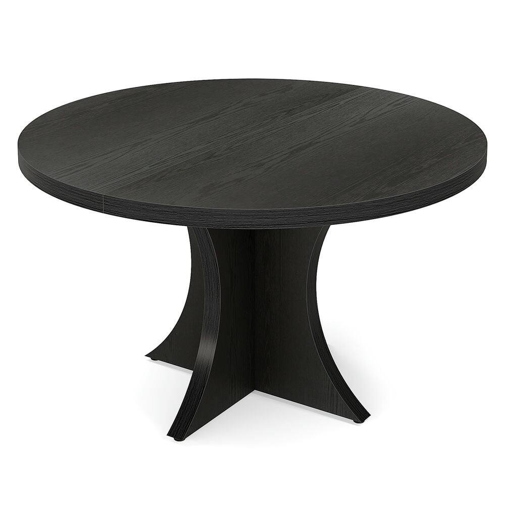 Kadyn - End Table,Dining Table, Living Room Table,Wood Dining Table, 47.24 Inches Round Kitchen Table for 4-6 - Black