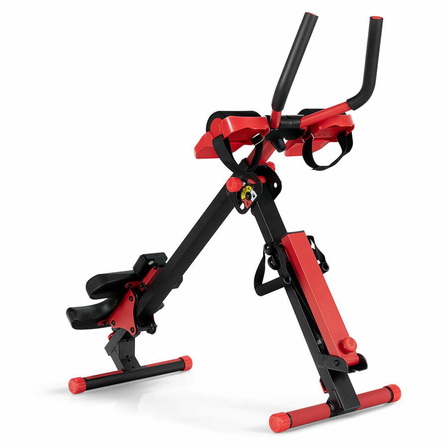 Row Machine Crunch Costway 4 in 1 Folding Rowing Machine AB Crunch Workout Machine with ...