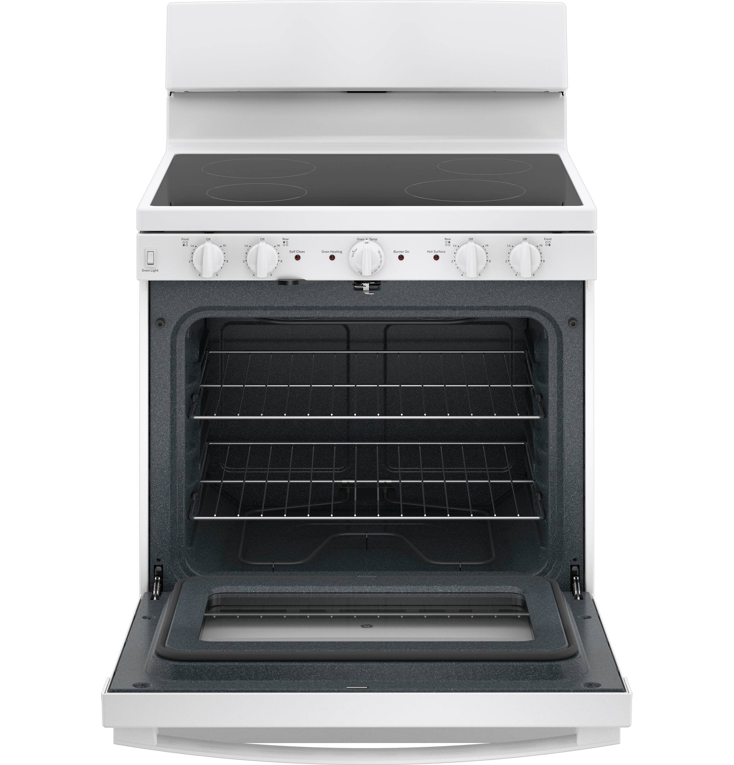 Alt View 1. GE - 5 Cu. Ft. Freestanding  Electric Range with Self-Cleaning and Dual-Element Bake - White.