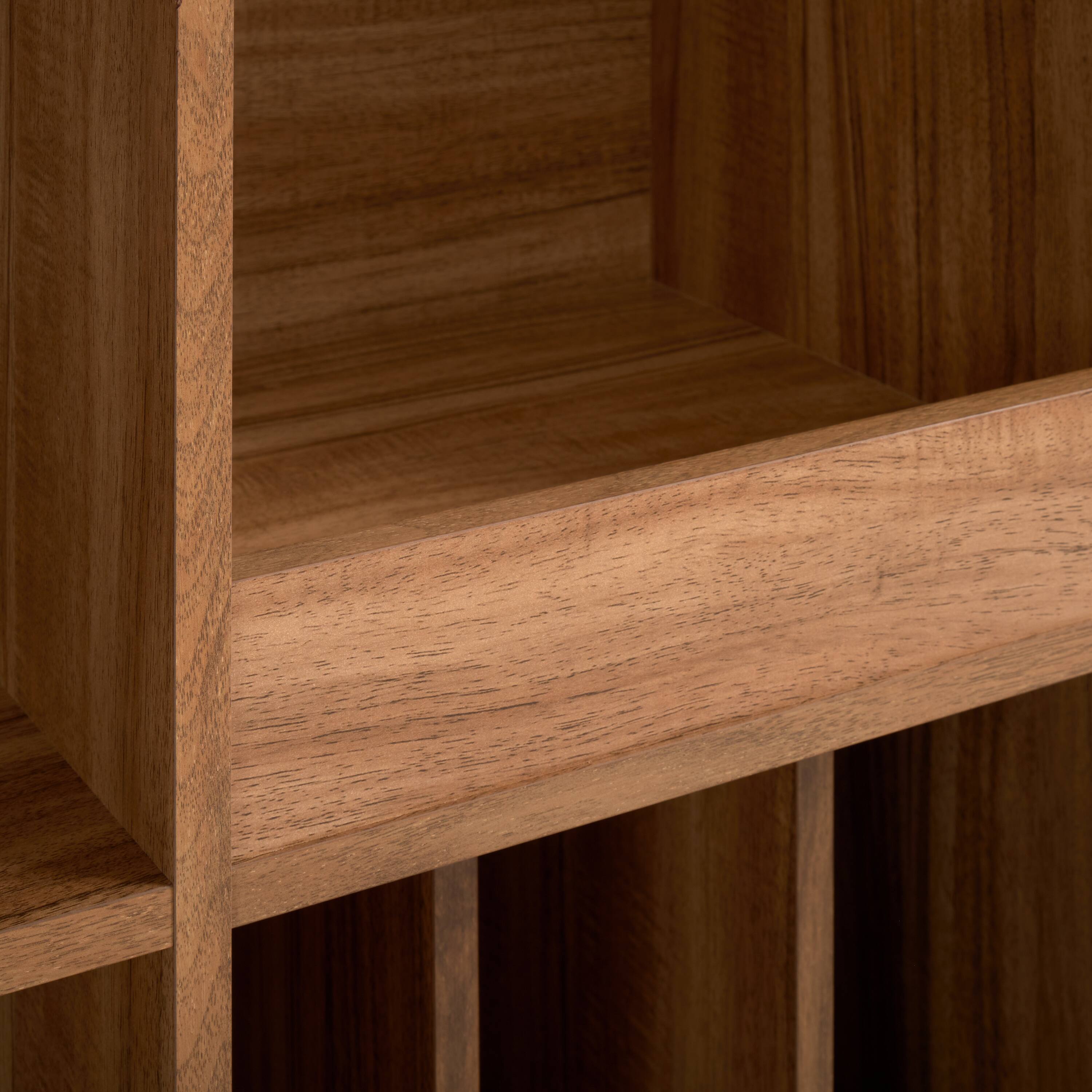 Alt View 8. CorLiving - CorLiving Vintora Large Brown Engineered Wood Open Shelved Turntable Media Stand - Brown.