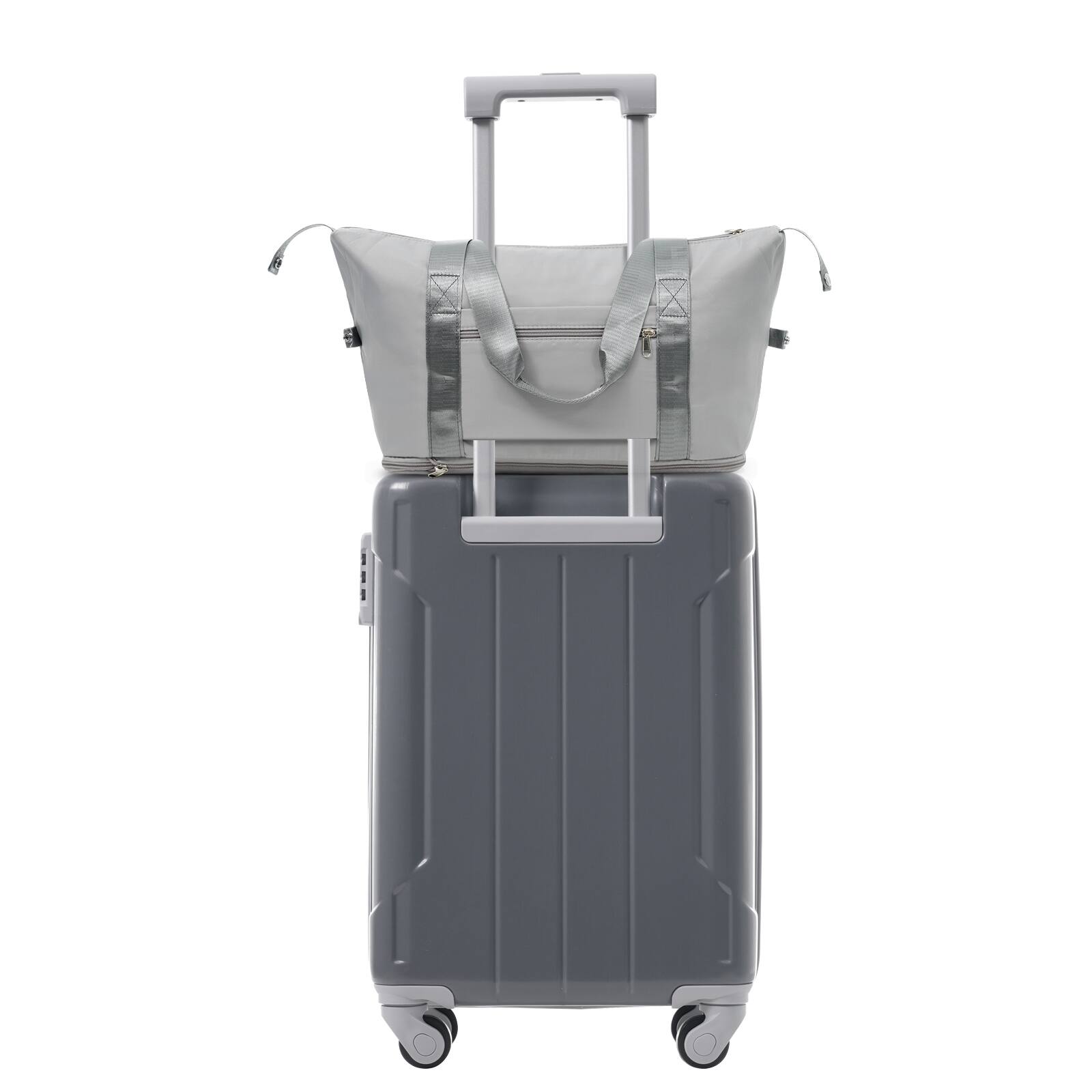Alt View 7. Chateau Abodes - Luggage Sets 3 Piece 20” Carry on Luggage Hardside Lightweight Travel Suitcase, Airline Approved, TSA Lock - Cool Gray.