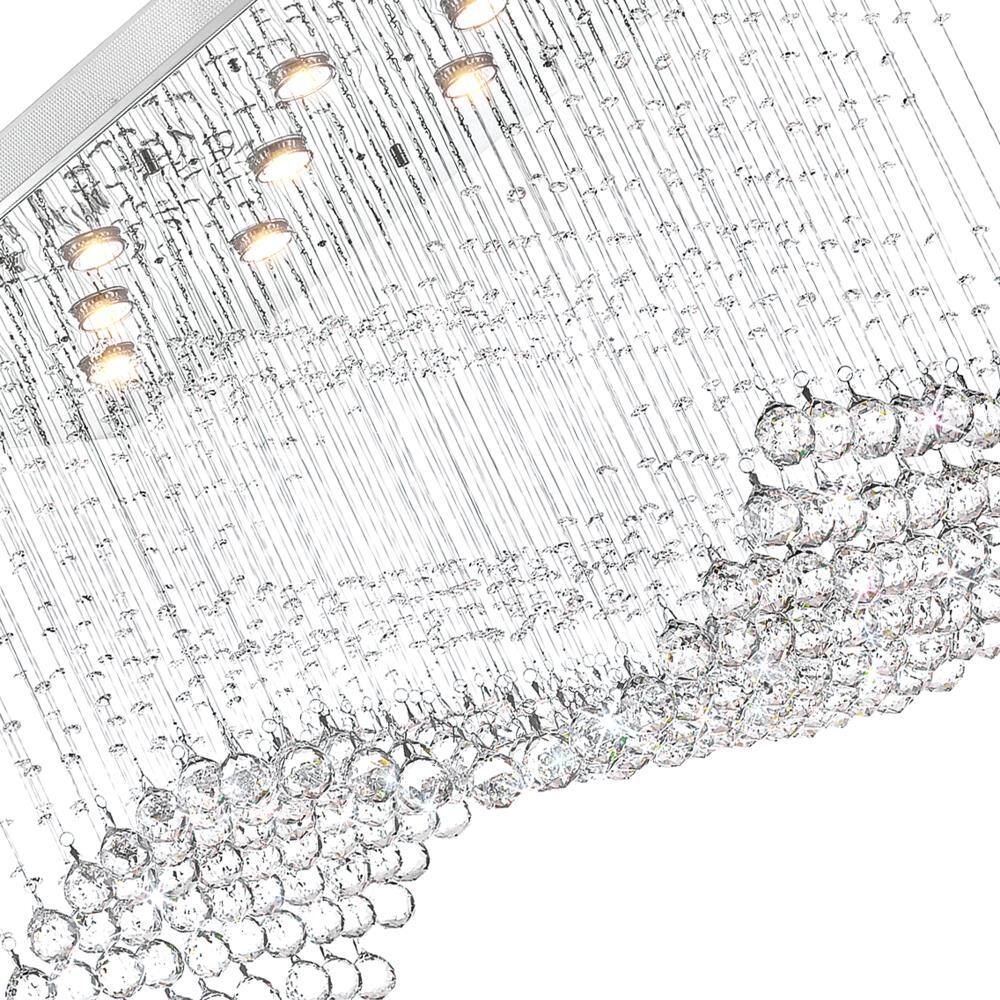 Left. CWI Lighting - Twinkle 11 Light Flush Mount With Chrome Finish - Chrome.