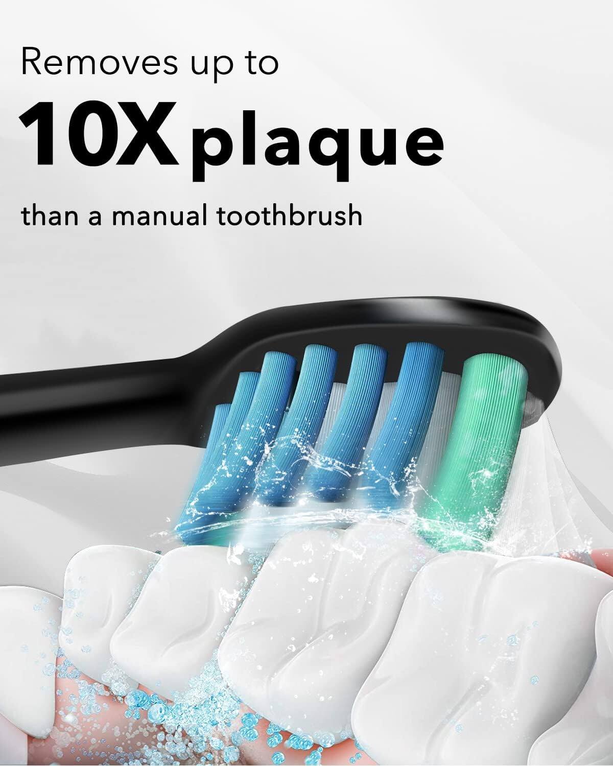 Removes up to 10X plaque than a manual toothbrush