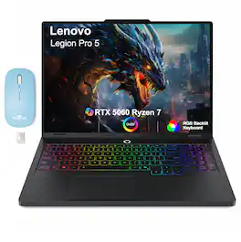 Lenovo - Legion Pro 5 Laptop 16.0 WQXGA Display (Ryzen 7 8745HX, 64GB, 4TB SSD, Win 11 Pro) w/Dockztorm Wireless Mouse - Eclipse Black