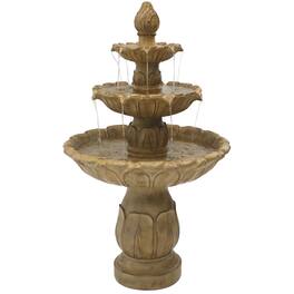 Sunnydaze - Classic Tulip Polystone Outdoor 3-Tier Fountain - Garden Stone