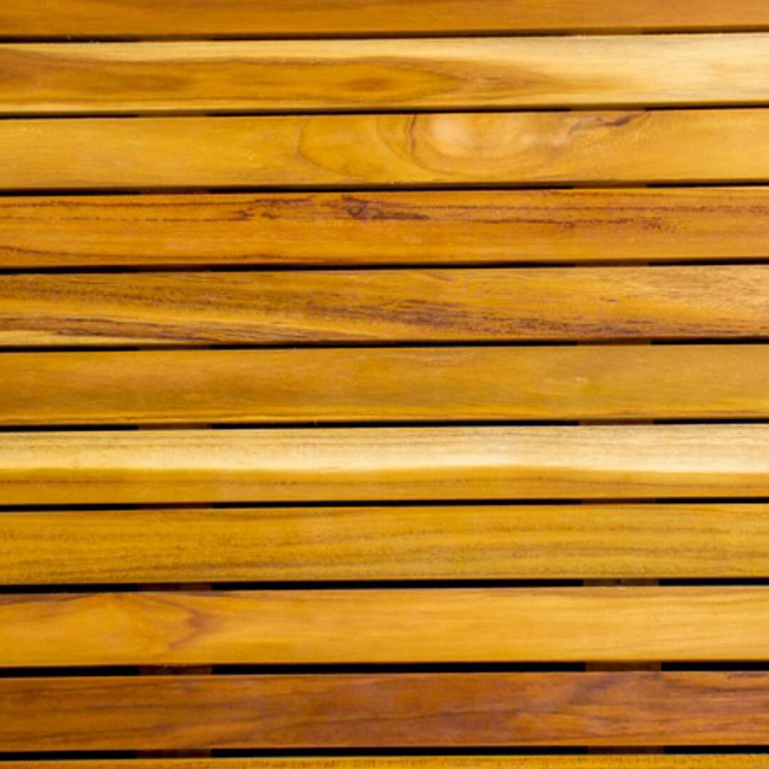 Back. EcoDecors - EcoDecors® Eleganto® 40" x 20" Slatted Solid Teak Bath Floor Mat in EarthyTeak Finish - EarthyTeak.