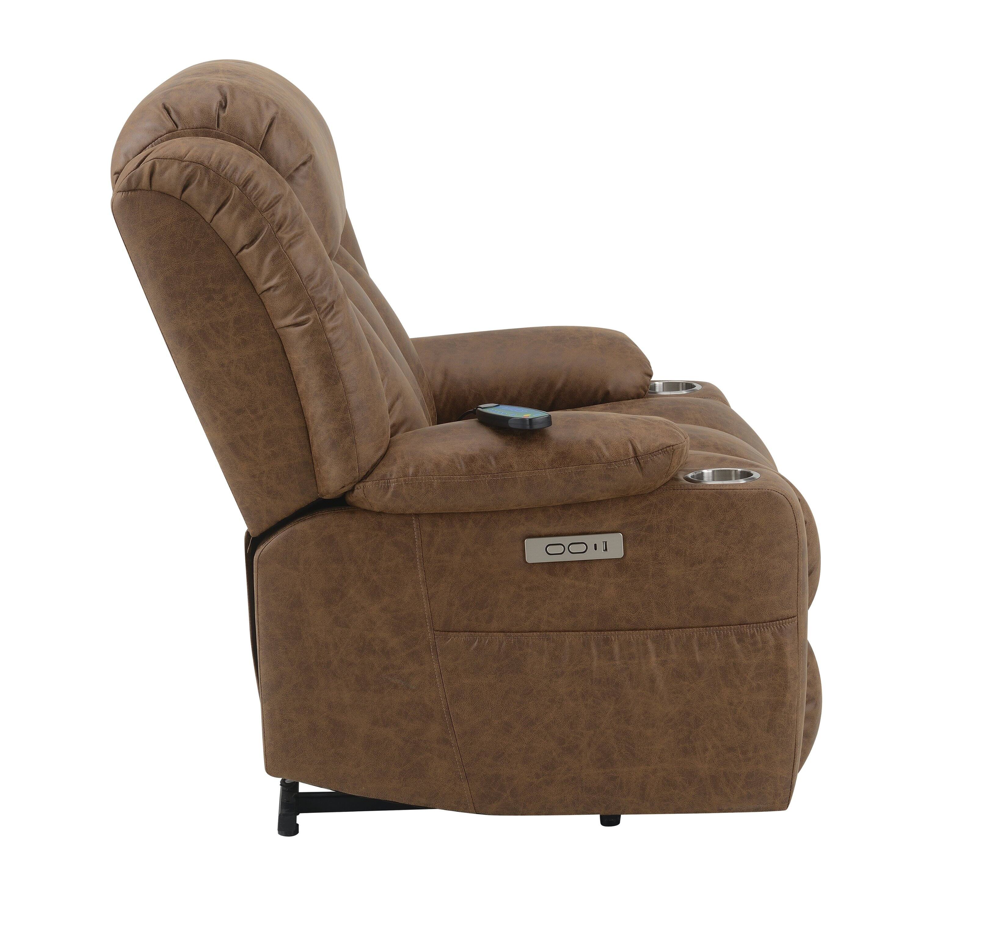 Alt View 3. TinyHomie - Brown Power Lift Recliner with Massage and Heating - Brown.