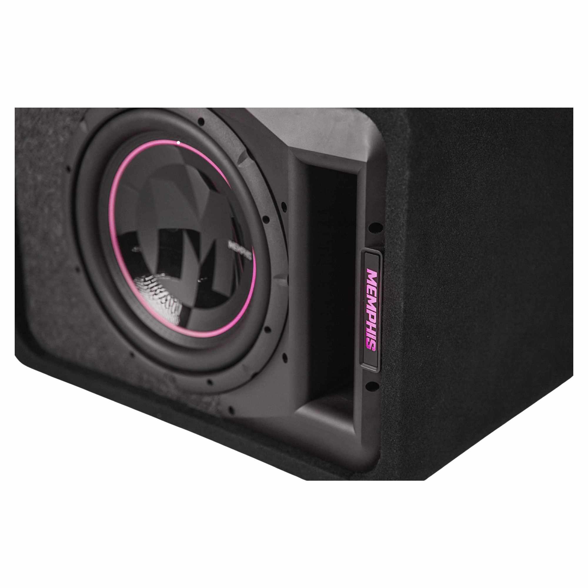 Alt View 9. Memphis Car Audio - Memphis Audio PRXE12SFT - PRX Single 12" Loaded 1 OR 2 Ohm Enclosure with RGB LEDs - Black/Gray.