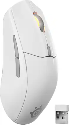 Front. SteelSeries - Rival 3 Gen 2 Wireless Optical Gaming Mouse with Ultra-fast clicks - White.