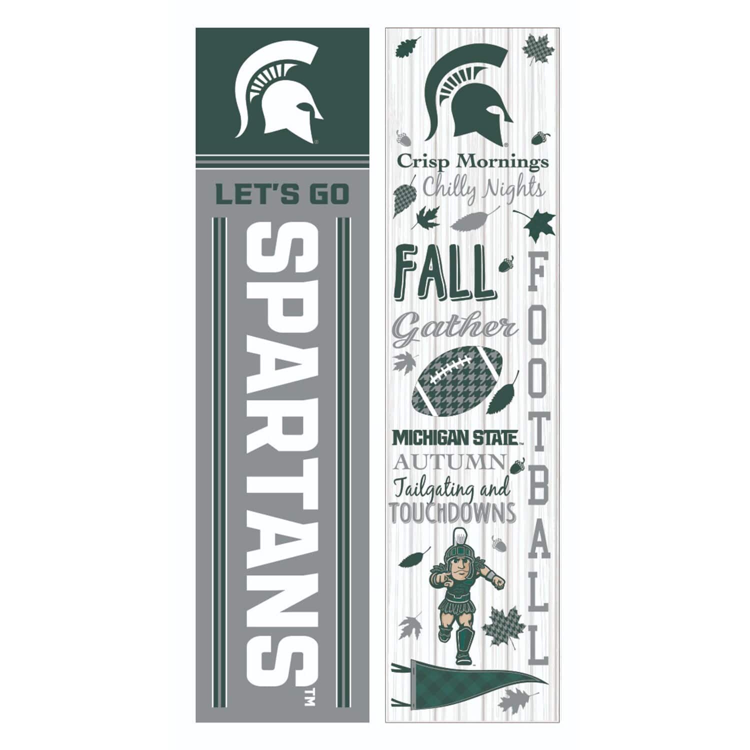 Evergreen Enterprises - Michigan State Spartans 47" Double Sided Fall Leaner Fan Sign - Multicolor