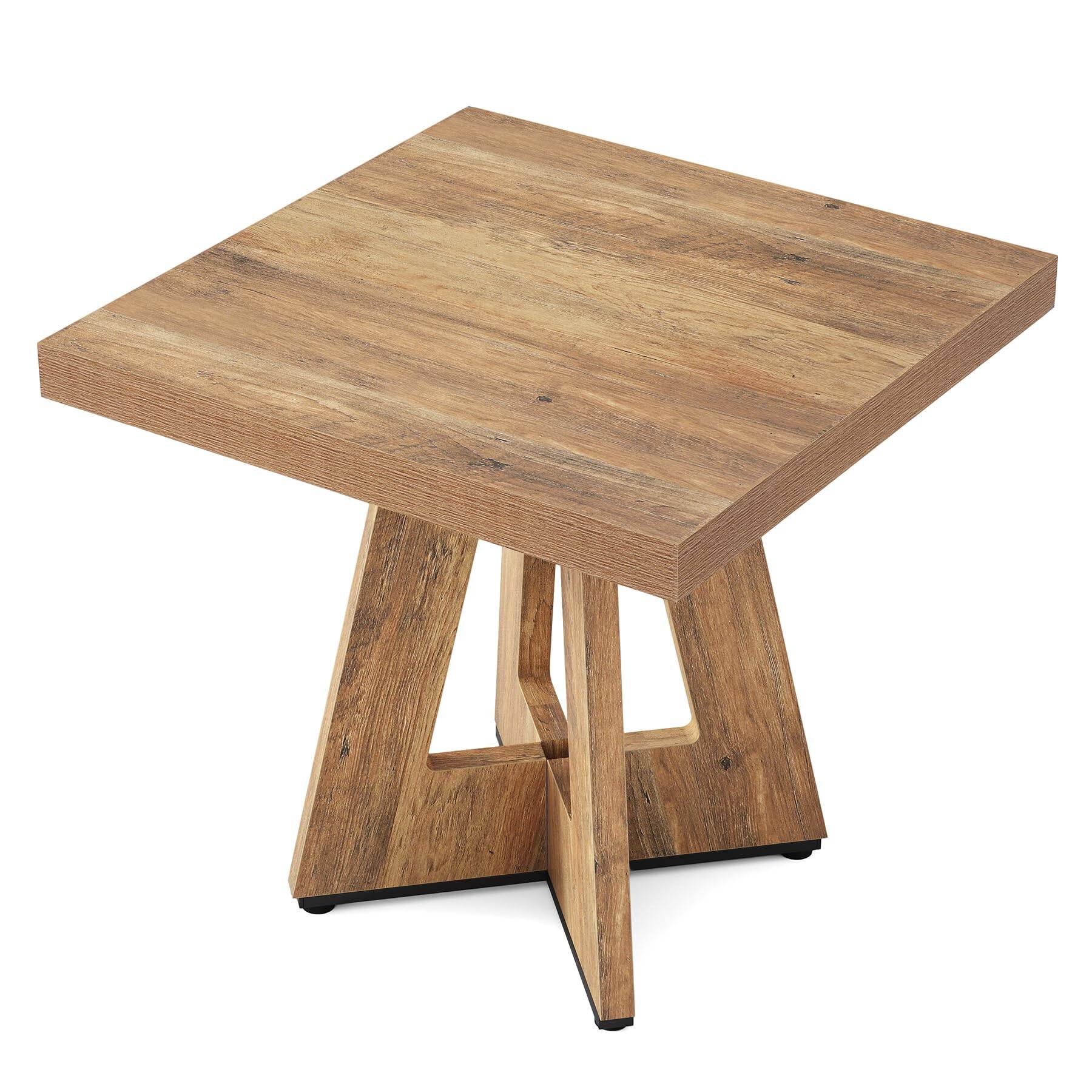 Alt View 1. Tribesigns - 31.5-Inch Square Dining Table with Pedestal Base and Spacious Tabletop for Kitchen or Dining Room - Dark Brown.