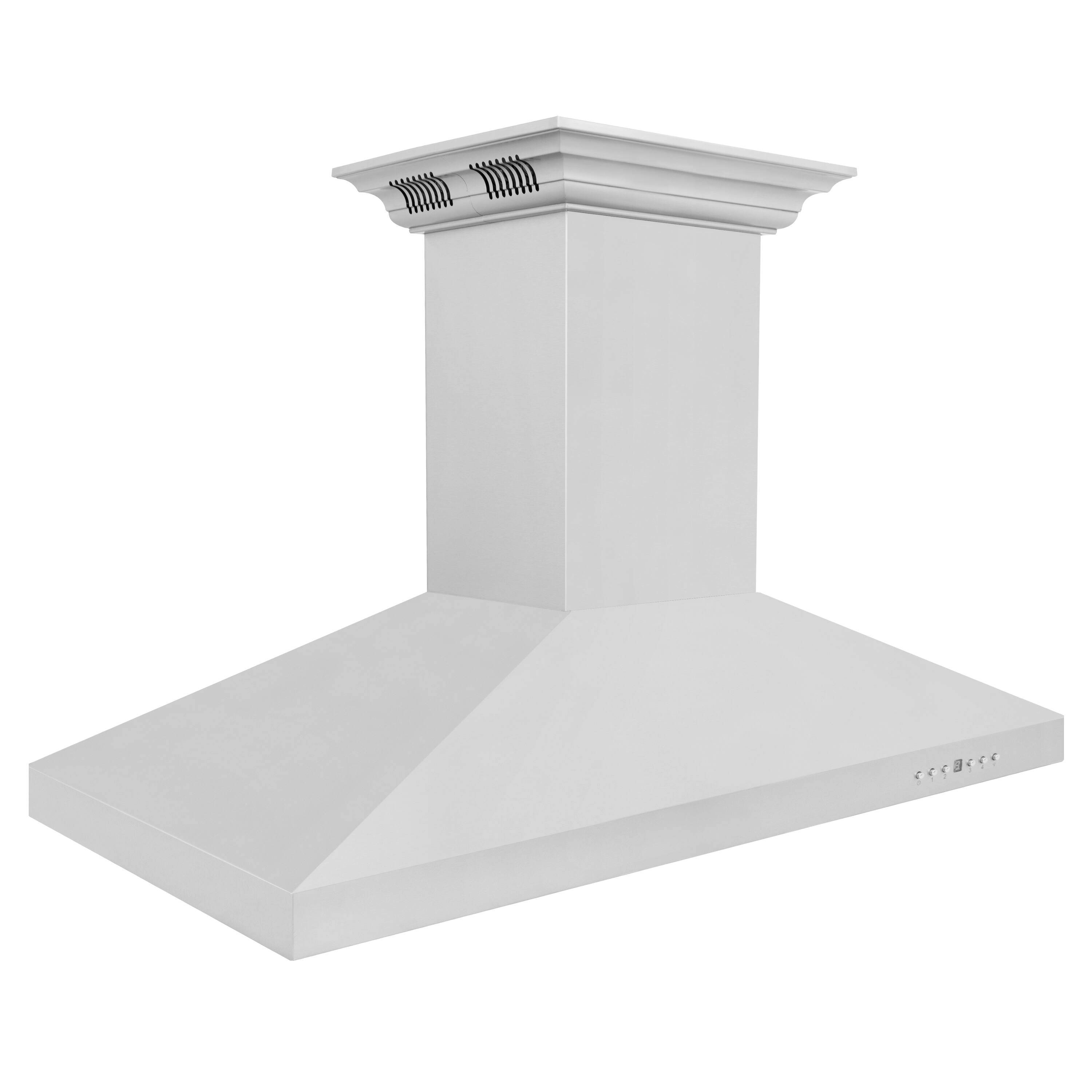 Alt View 11. ZLINE - 42 in. ZLINE CrownSound™Ducted Vent Island Mount Range Hood in Stainless Steel with Built-in Bluetooth Speakers - Stainless steel.