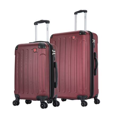 Front. DUKAP - Intely Smart Hardside 2 Piece Luggage Set 20"/28" with USB and integrated weight scale - WINE.