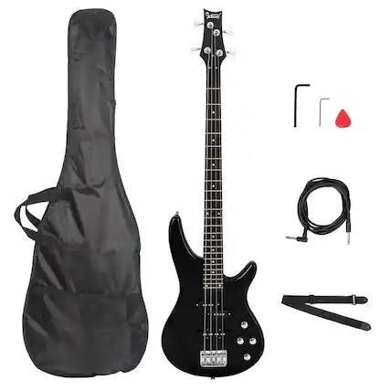 Front. Winado - Glarry GIB Right Handed 4 String Electric Bass Guitar With Bag Student Gift.