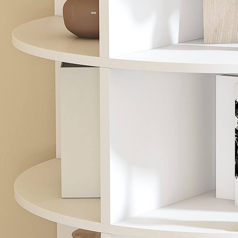Alt View 8. Loheer - Loheer 7-Tier Rotating Shoe Rack Tower, 360 Degree Revolving Shoe Organizer, Holds 28 Pairs, White - White.