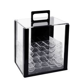 GSE Games & Sports Expert - 1,000pcs Poker Chip Cases, Casino Grade Acrylic Poker Chips Carrier with 10 Poker Chip Trays
