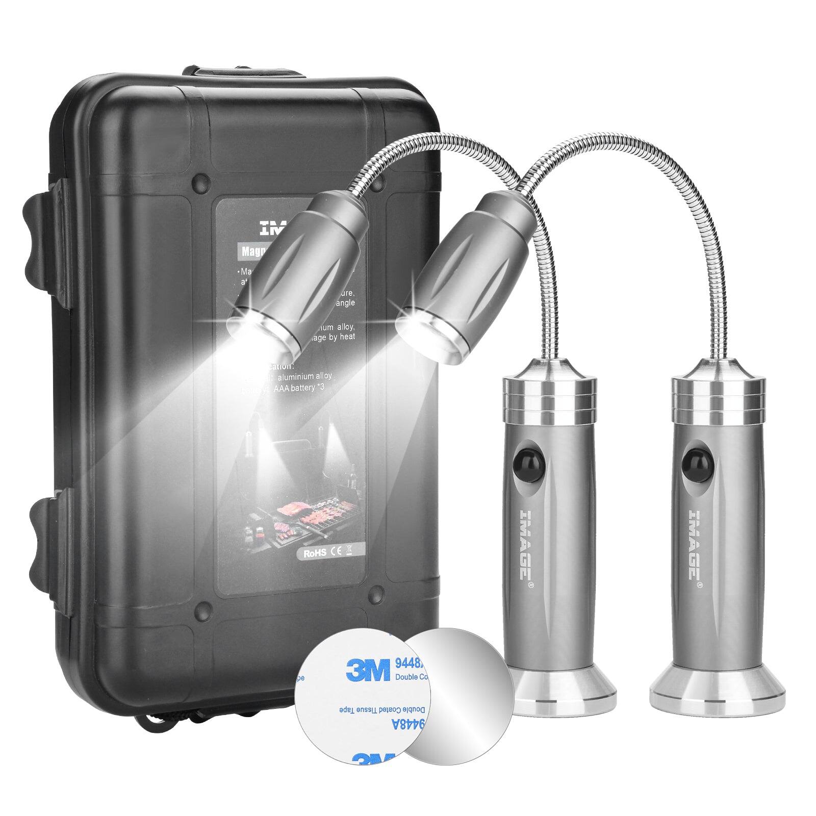 IMAGE - 2 Pack BBQ Grill Lights - Silver