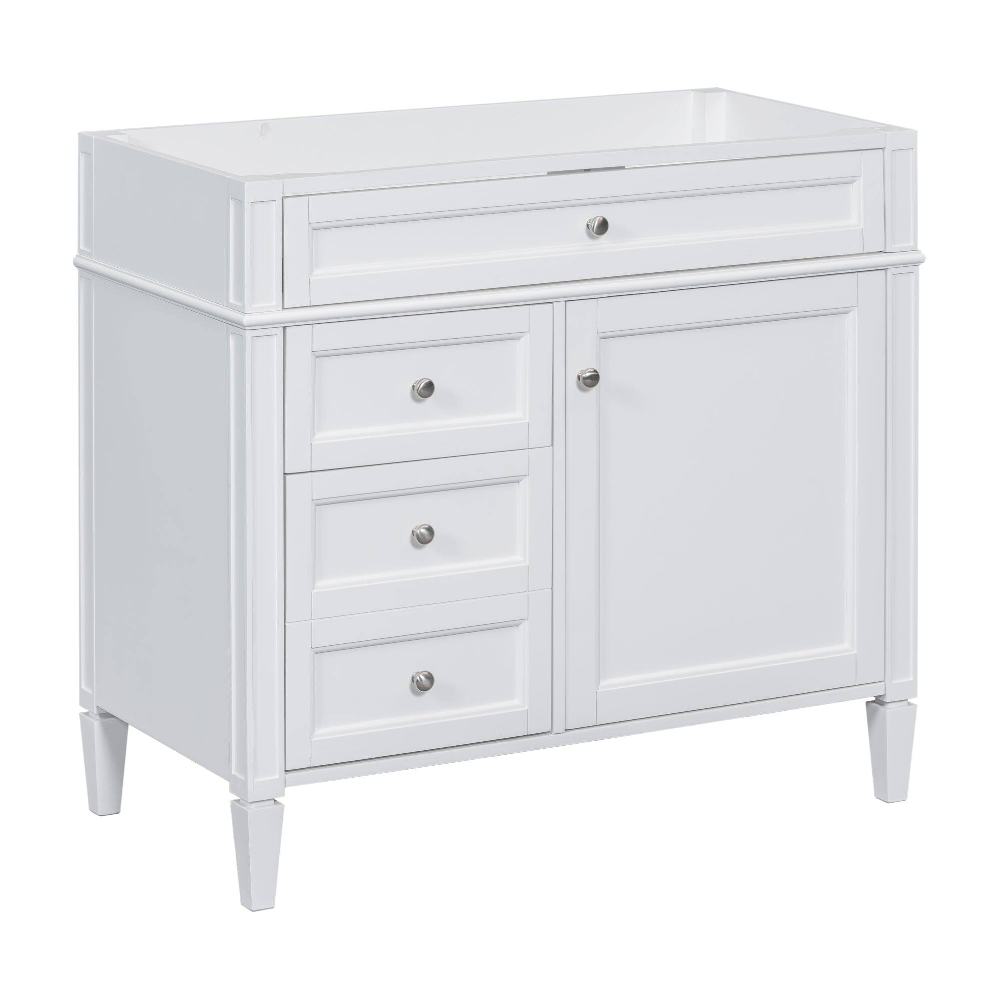 Alt View 4. Boyel Living - 36 Inch Modern Bathroom Vanity Cabinet Without Sink Solid Wood Frame White - White.