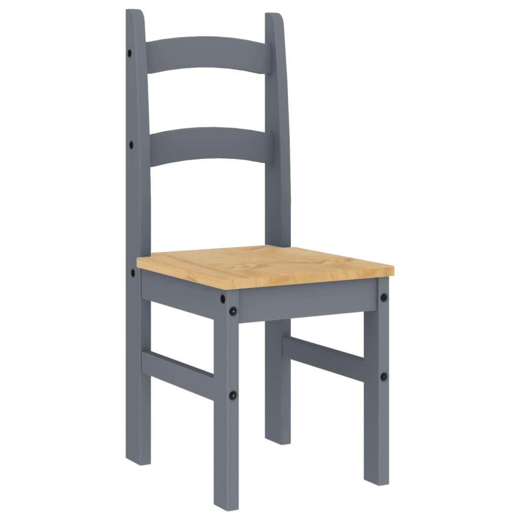 Alt View 4. Boyel Living - Gray Minimalist Desig Set of 2 Solid Pine Wood Dining Chairs - Gray.
