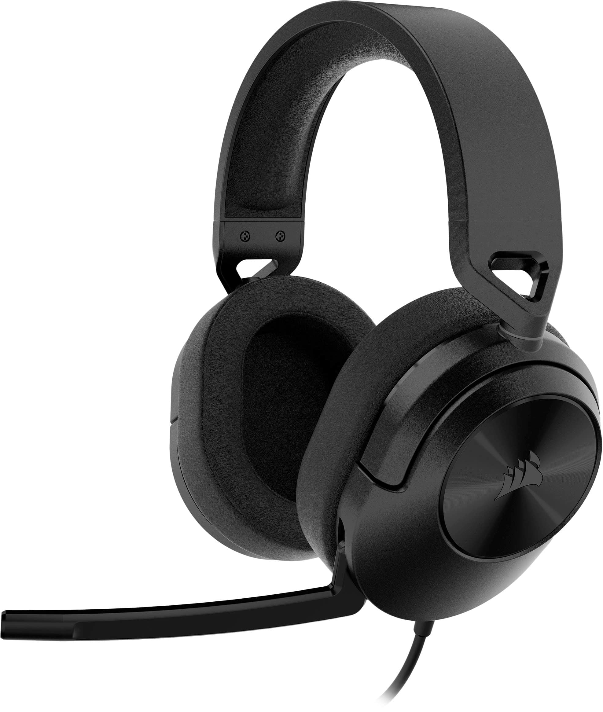 Front. CORSAIR - HS55 SURROUND v2 Wired Gaming Headset for PC, Mac, PS5, PS4, Xbox, Switch, and Mobile - Carbon.