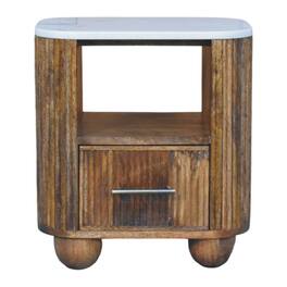 Artisan Furniture - Solid Wood Beaumont Marble Bedside - Brown