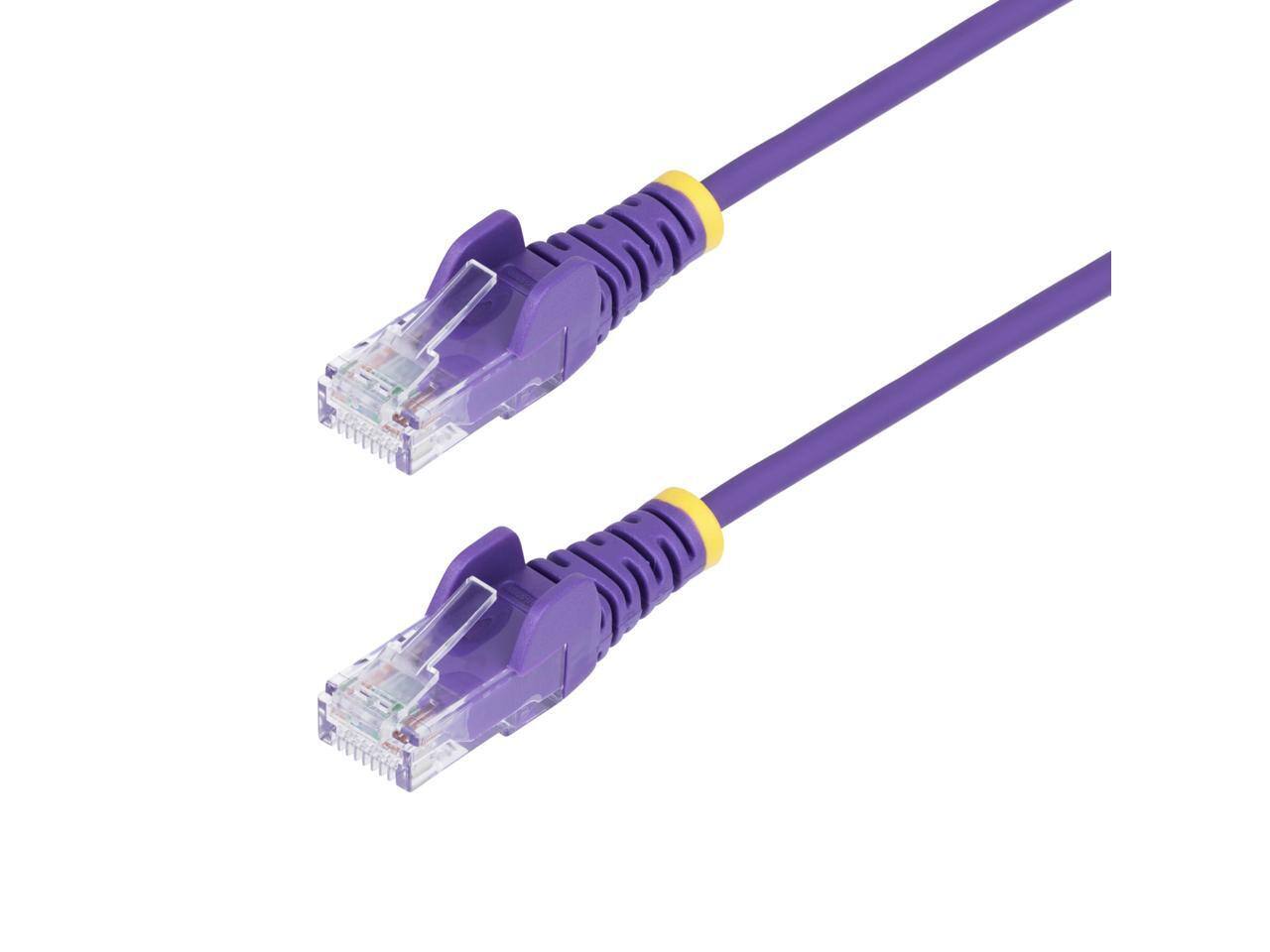 Alt View 1. StarTech.com - StarTech 25ft Purple Slim CAT6 Ethernet Cable, 100W PoE, UTP, LSZH, 28AWG, Slim RJ45 Patch Cord.