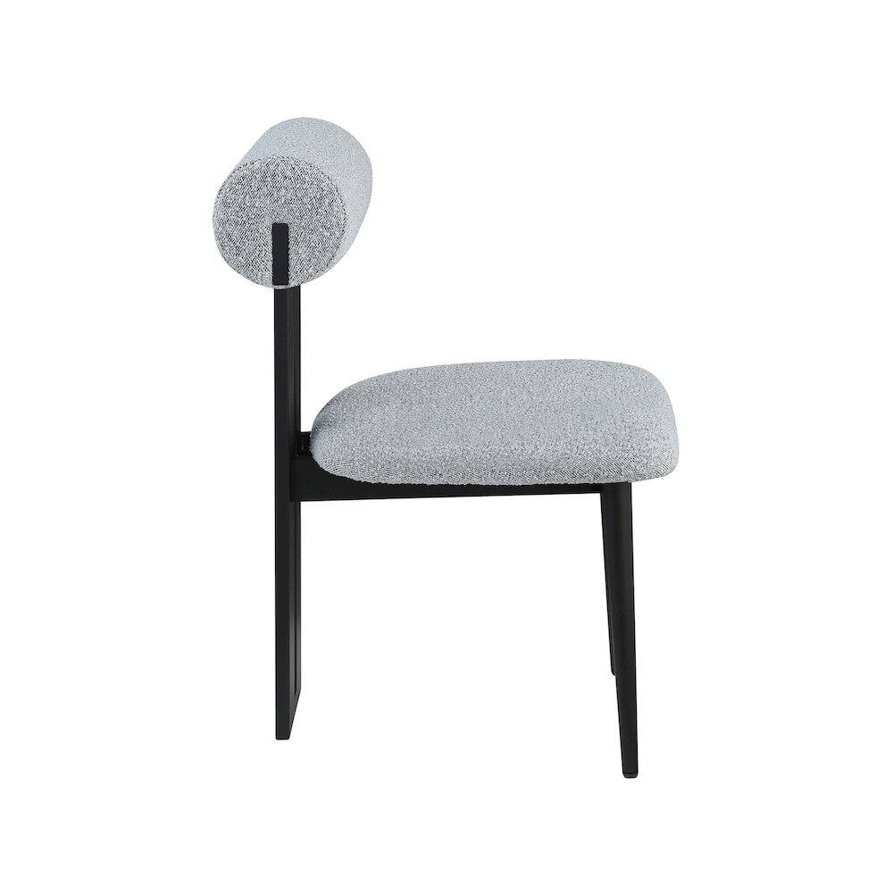 Alt View 3. Meridian Furniture - Dario Grey Boucle Fabric Dining Chair, Set of 2 - Grey.