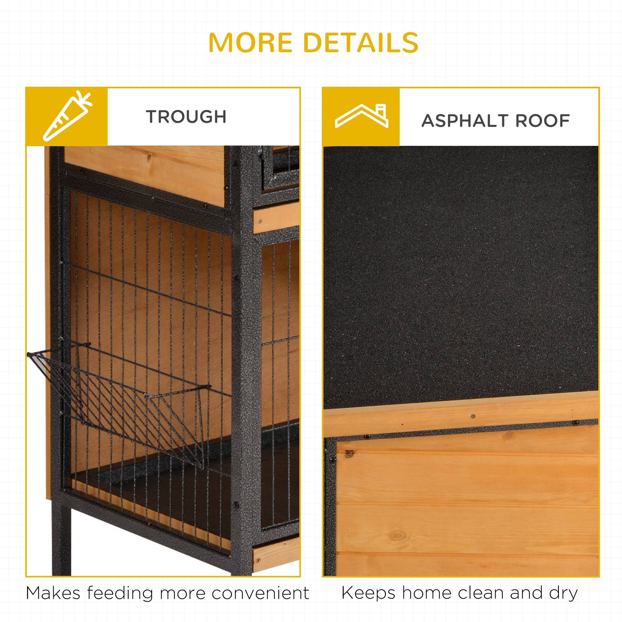 MORE DETAILS

TROUGH  
Makes feeding more convenient

ASPHALT ROOF  
Keeps home clean and dry