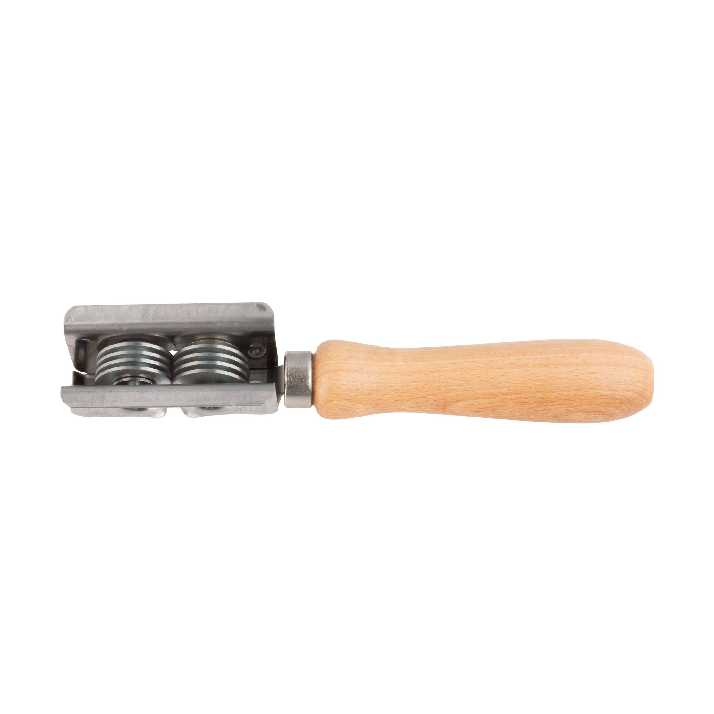 Left. Kings County Tools - Handheld Manual Knife Sharpener - Light Wood.