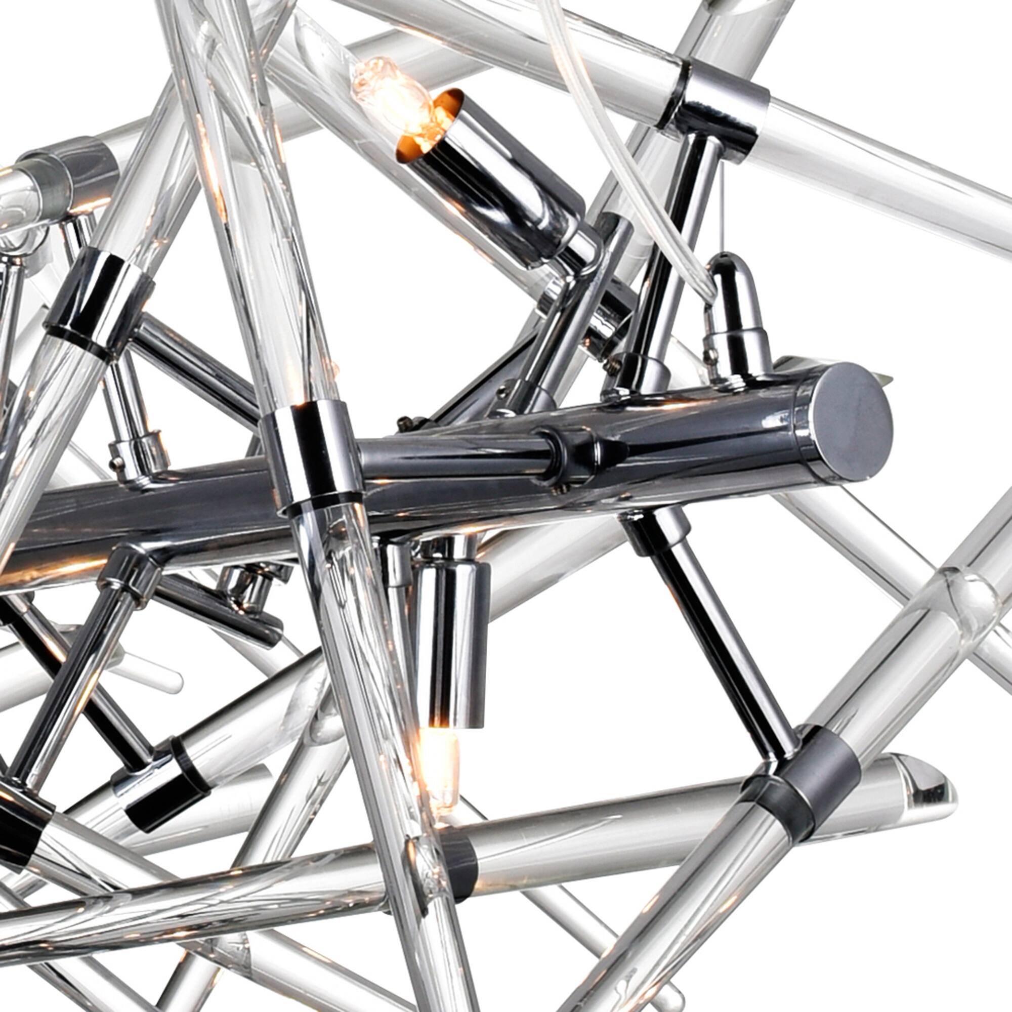 Back. CWI Lighting - Icicle 9 Light Chandelier With Chrome Finish - Chrome.