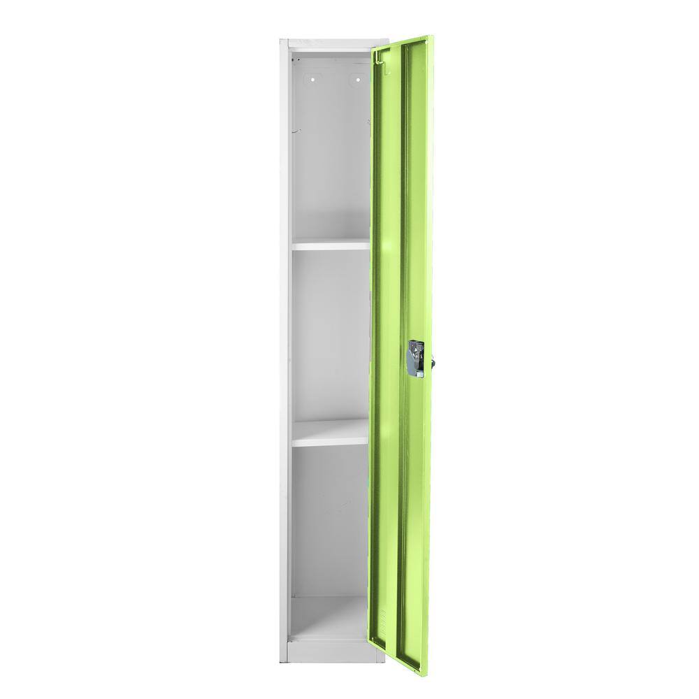 Angle. AdirOffice - Storage Locker 629-Series 72" H 1-Tier Steel Key Lock 2-Shelf Locker with Key Lock - Green.