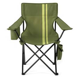 Winado - 1PC Foldable Camping Chair with Cooler Bag, Cup Holder, Back Pockets Portable for Outdoor Camping Fishing Beach Chair - Green