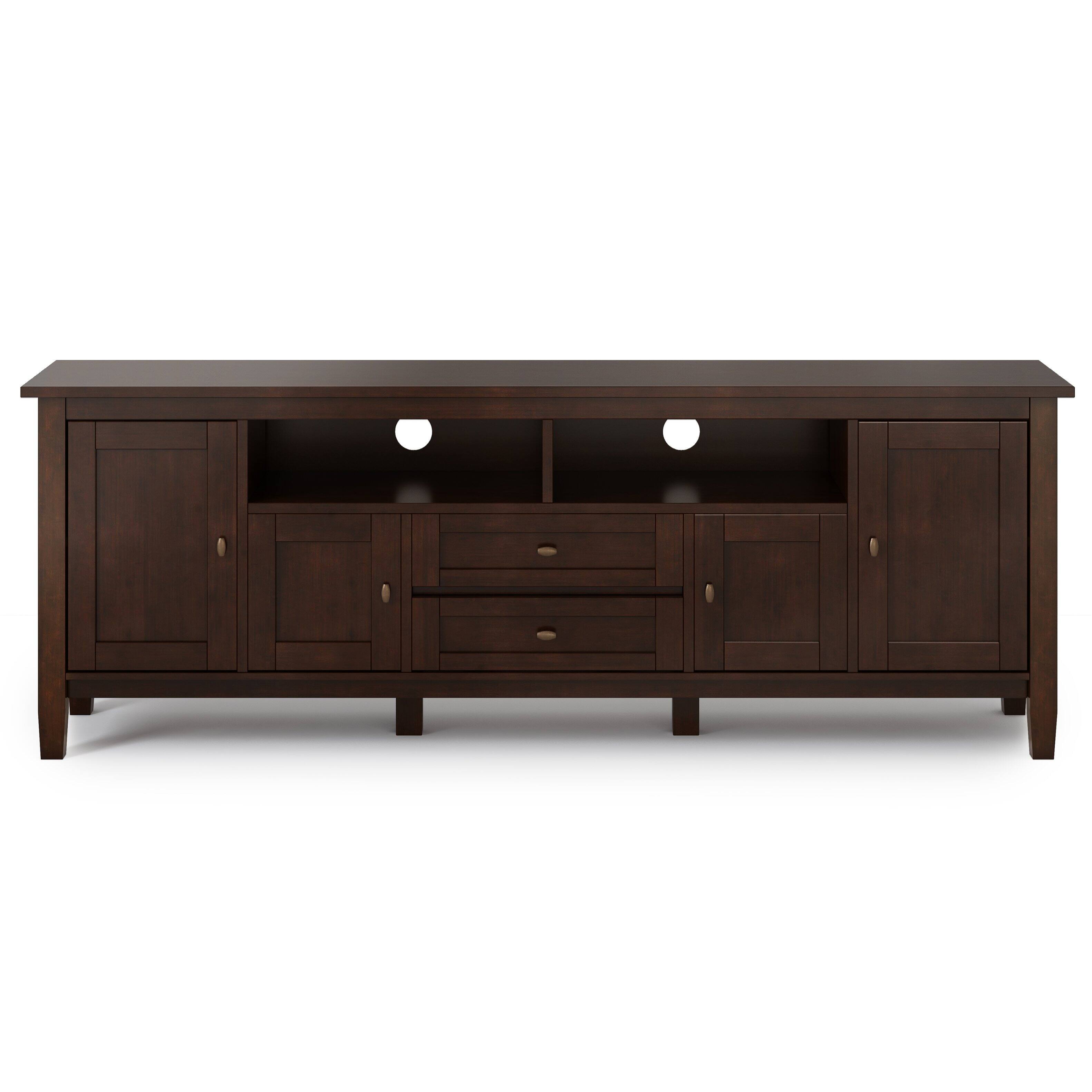 Alt View 7. Simpli Home - Warm Shaker SOLID WOOD 72 inch TV Media Stand in Russet Brown For TVs up to 80 inches - Russet Brown.