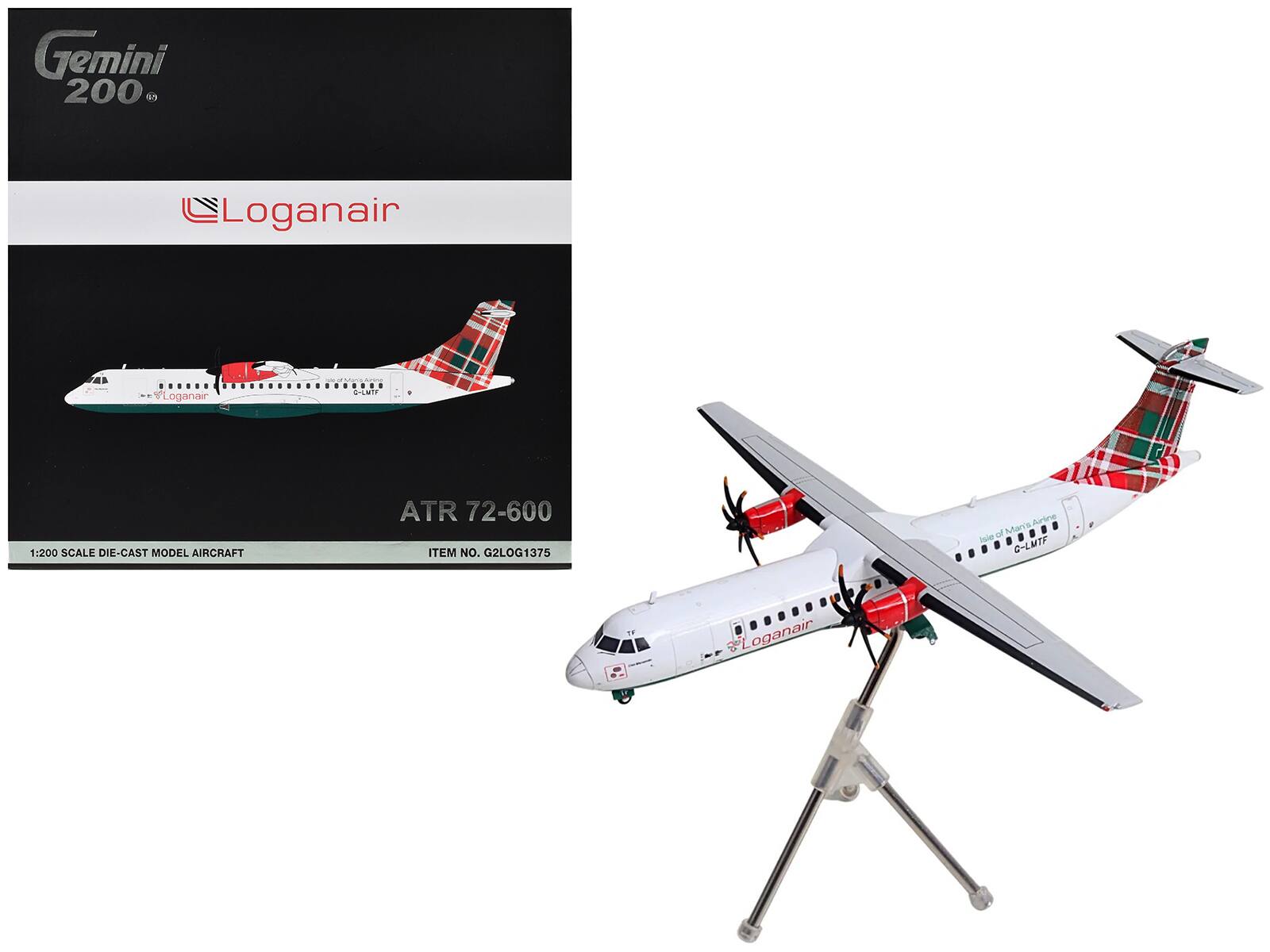 "ATR 72-600 Commercial Aircraft ""Loganair"" White w/Green & Red Plaid Tail 1/200 Diecast Model by GeminiJets" price history on PriceWatchPro