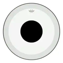 Remo - Powerstroke 3 Clear Top Black Dot 26-Inch Bass Drumhead with Inlay Ring and Focused Attack