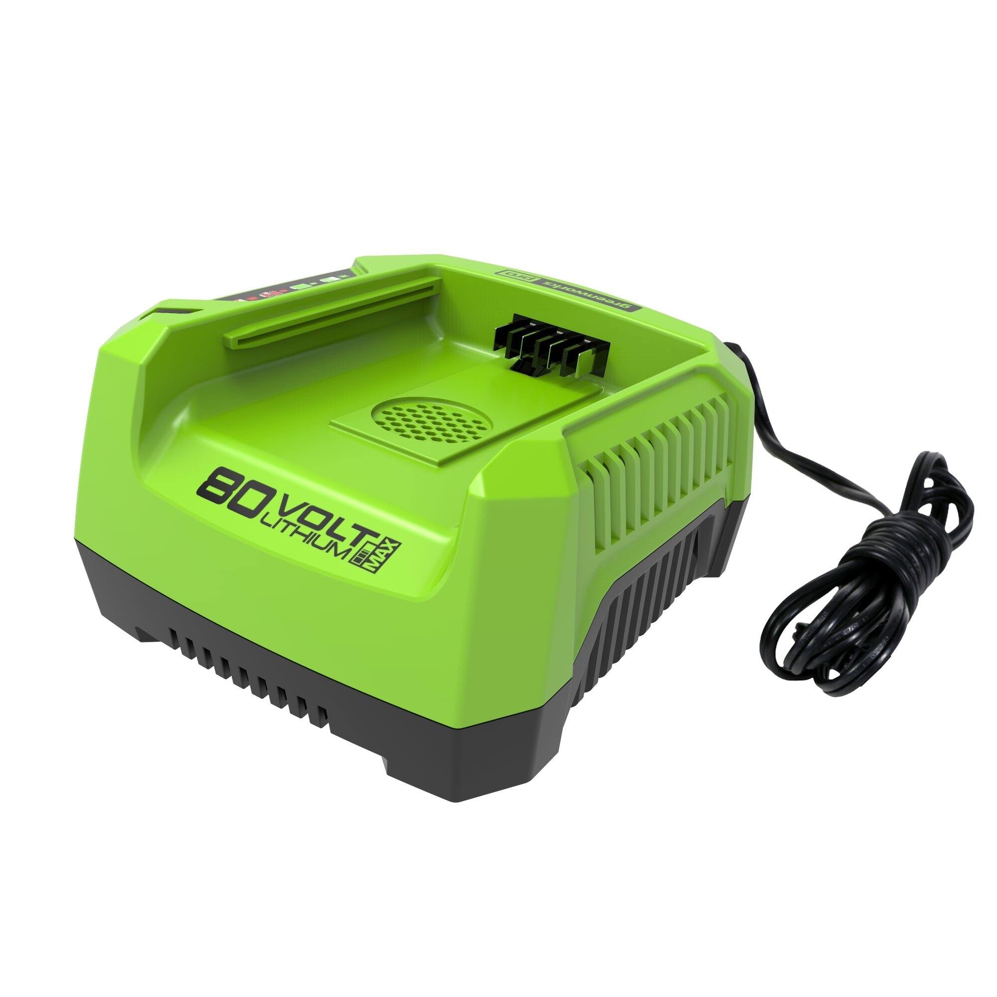 A green 80V 30VOLT LITHIUM XAN 3000MAH battery.