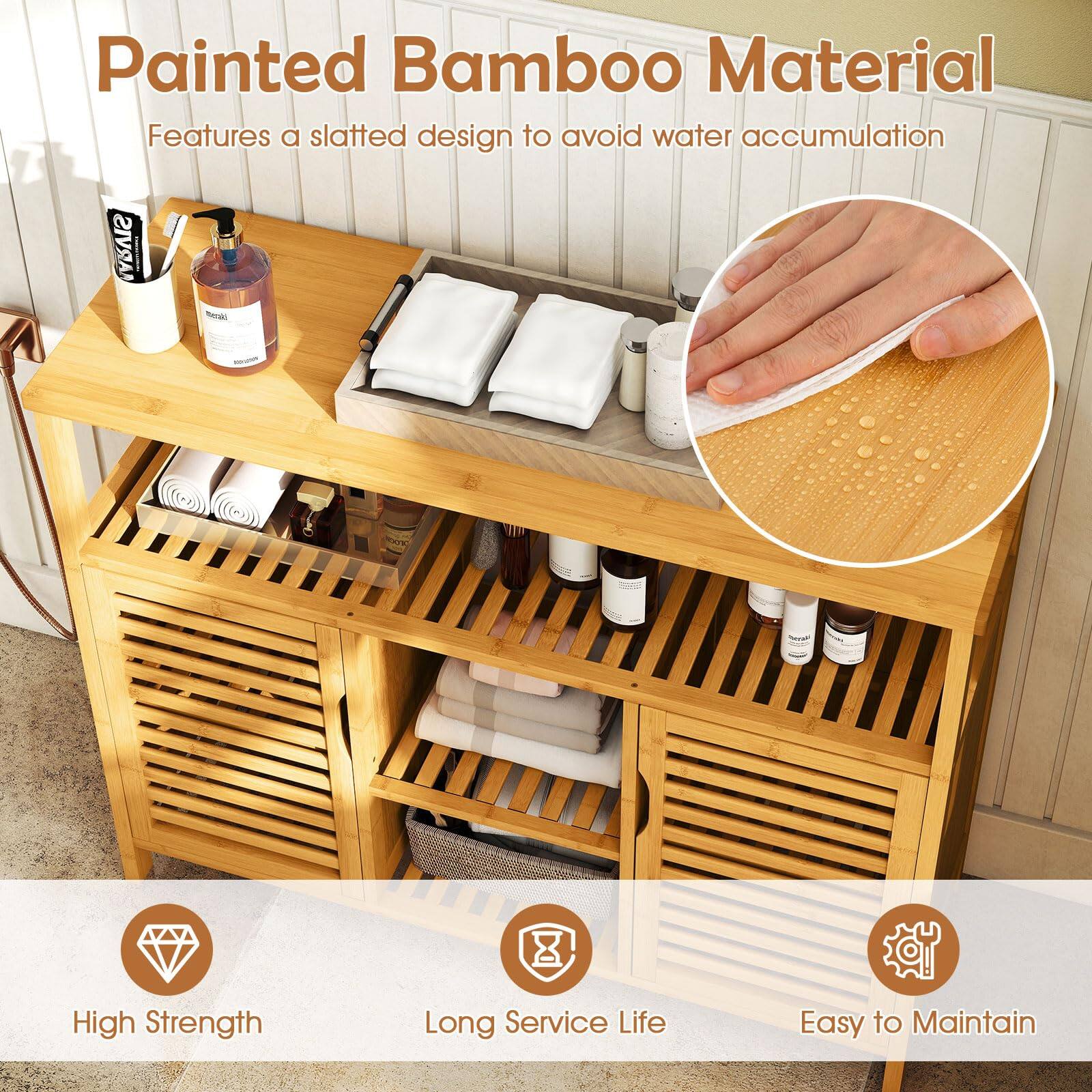 Painted Bamboo Material  
Features a slatted design to avoid water accumulation  

CARVIS  
High Strength  
Long Service Life  
Easy to Maintain