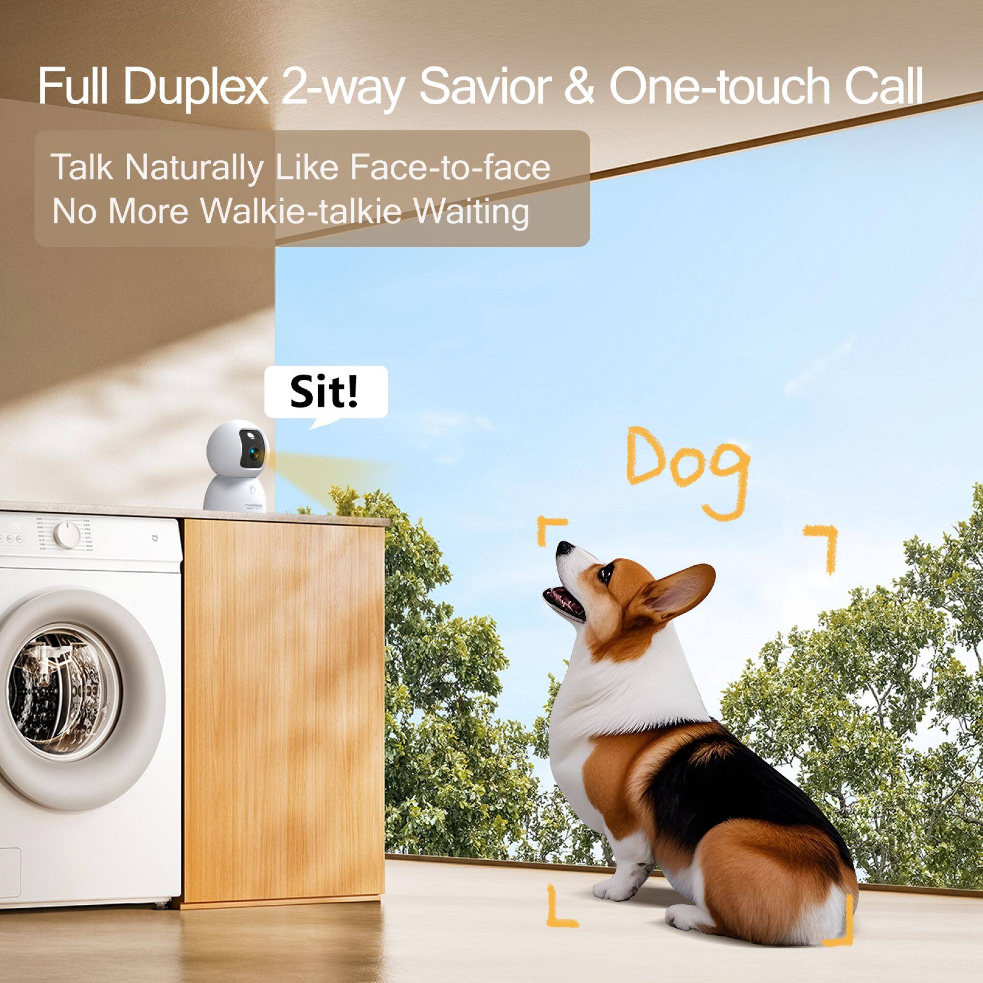 Full Duplex 2-way Savior & One-touch Call  
Talk Naturally Like Face-to-face  
No More Walkie-talkie Waiting  

Sit!  

Dog