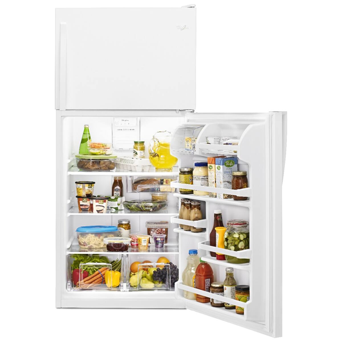 Alt View 8. Whirlpool - Whirlpool - 18.2 Cu. Ft. Top-Freezer Refrigerator - White - White.