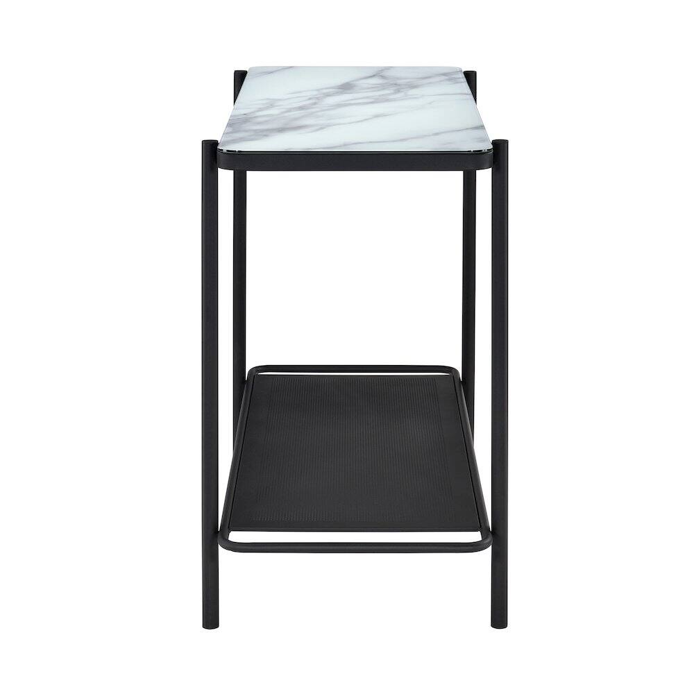 Alt View 2. Furniture of America - Joaquin Metal 1-Shelf Sofa Table in Black and White - Black.