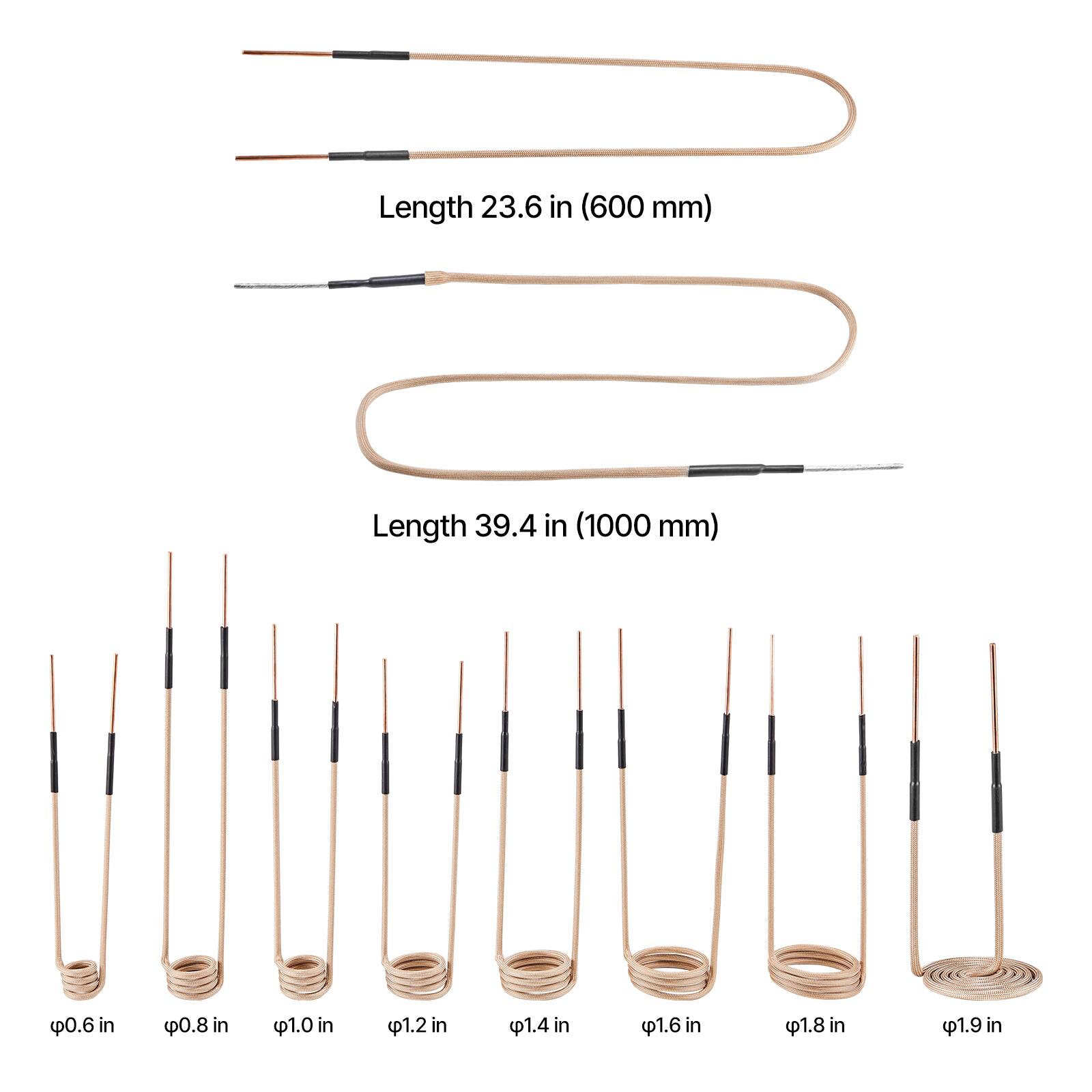 Length 23.6 in (600 mm)  
Length 39.4 in (1000 mm)  
0.6 in  
0.8 in  
1.0 in  
1.2 in  
1.4 in  
1.6 in  
1.8 in  
1.9 in